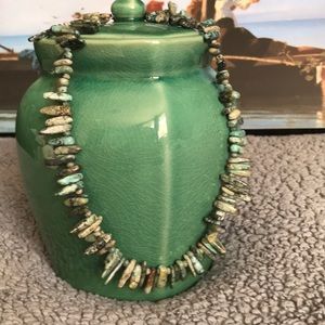 African turquoise and silver necklace